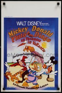 6j111 MICKEY ET DONALD EN VACANCES Belgian '74 Disney, art of Mickey, Donald, Pluto, Goofy, more!