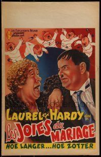 6j124 TWICE TWO Belgian R50s wacky art of Stan Laurel & Oliver Hardy, Hal Roach