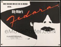 6j137 FEDORA British quad '78 Billy Wilder directed, William Holden, cool art of Marthe Keller!