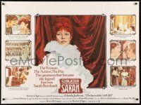 6j143 INCREDIBLE SARAH British quad '76 artwork of Glenda Jackson as actress Sarah Bernhardt!