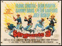 6j154 SERGEANTS 3 British quad '62 John Sturges, Frank Sinatra, Rat Pack parody of Gunga Din!
