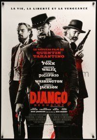 6j064 DJANGO UNCHAINED Canadian 1sh '12 Jamie Foxx, Christoph Waltz, and DiCaprio, French design!
