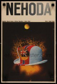 6j303 ACCIDENT Czech 11x16 '69 Losey, written by Harold Pinter, Vyletal art of hat & British flag