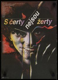 6j322 GIVE THE DEVIL HIS DUE Czech 11x16 '85 S Certy Nejsou Zerty, cool artwork by Zdenek Ziegler!