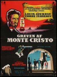 6j175 COUNT OF MONTE CRISTO Danish '62 Le Comte de Monte Cristo, Louis Jourdan as Edmond Dantes!