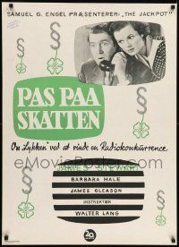 6j183 JACKPOT Danish '51 James Stewart wins a radio show contest, but can't afford the prize!