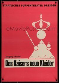 6j027 DES KAISERS NEUE KLEIDER stage play East German '68 monarch carrying scepter wearing a crown!