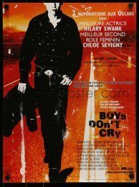 6j570 BOYS DON'T CRY French 16x21 '99 Hilary Swank as Brandon Teena, Chloe Sevigny, a true story!