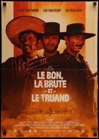 6j594 GOOD, THE BAD & THE UGLY French 17x24 R14 Clint Eastwood, Lee Van Cleef, Wallach, Leone!