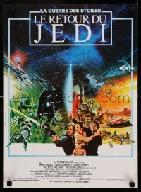 6j643 RETURN OF THE JEDI French 15x21 '83 George Lucas classic, different Michel Jouin sci-fi art!
