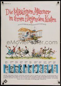 6j048 THOSE MAGNIFICENT MEN IN THEIR FLYING MACHINES German '65 great Searle art of early airplane!