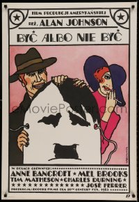 6j993 TO BE OR NOT TO BE Polish 26x38 '83 Terechowicz art of Mel Brooks & Anne Bancroft w/Hitler!