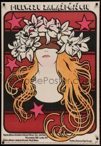 6j997 VPERVYE ZAMUZHEM Polish 26x38 '81 Iosif Kheifits, great Erol artwork of blindfolded woman!