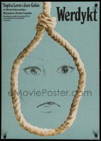 6j874 JURY OF ONE Polish 23x32 '76 Verdict, Sophia Loren, Maria Ekier art of noose!