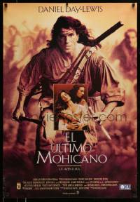 6j055 LAST OF THE MOHICANS Spanish '92 Daniel Day Lewis as adopted Native American!