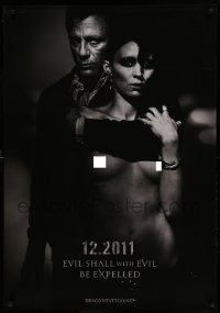6j021 GIRL WITH THE DRAGON TATTOO teaser DS int'l 1sh '11 Craig, uncensored Rooney Mara in title role!