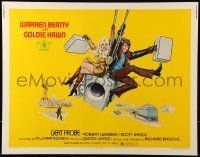 6k001 $ 1/2sh '71 bank robbers Warren Beatty & Goldie Hawn, cool action art!