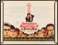 6k010 ADVENTURES OF A YOUNG MAN 1/2sh '62 Hemingway, headshots of all stars including Paul Newman!