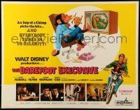 6k032 BAREFOOT EXECUTIVE 1/2sh '71 Disney, art of Kurt Russell & wacky chimp gone bananas!