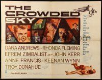 6k090 CROWDED SKY 1/2sh '60 Dana Andrews, Rhonda Fleming, airplane disaster thriller!