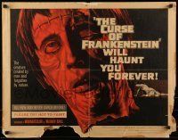 6k092 CURSE OF FRANKENSTEIN 1/2sh '57 cool close up artwork of Christopher Lee as the monster!