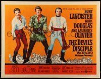 6k112 DEVIL'S DISCIPLE style A 1/2sh '59 Burt Lancaster, Kirk Douglas & Laurence Olivier!
