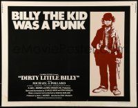 6k114 DIRTY LITTLE BILLY 1/2sh '72 cool art of Michael J. Pollard as Billy the Kid!