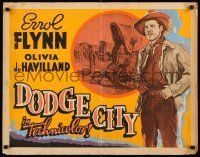 6k115 DODGE CITY Other Company 1/2sh '39 Flynn, Olivia De Havilland, Michael Curtiz, different!