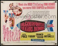 6k121 DR. GOLDFOOT & THE GIRL BOMBS 1/2sh '66 Mario Bava, Vincent Price & sexy half-dressed babes!