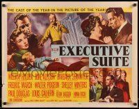 6k130 EXECUTIVE SUITE style B 1/2sh '54 William Holden, Barbara Stanwyck, Fredric March, Allyson!