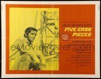 6k140 FIVE EASY PIECES 1/2sh '70 great close up of Jack Nicholson, directed by Bob Rafelson!