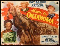 6k186 HOME IN OKLAHOMA style A 1/2sh '46 great headshort art of Roy Rogers, plus Dale Evans & Gabby!