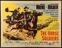 6k191 HORSE SOLDIERS style B 1/2sh '59 U.S. Cavalrymen John Wayne & William Holden, John Ford!