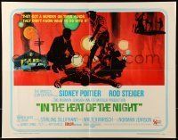 6k203 IN THE HEAT OF THE NIGHT 1/2sh '67 Sidney Poitier, Rod Steiger, Warren Oates, cool crime art!