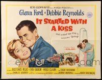 6k207 IT STARTED WITH A KISS style A 1/2sh '59 Ford & Debbie Reynolds kissing in shower in Spain!