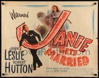 6k210 JANIE GETS MARRIED style A 1/2sh '46 sexy Joan Leslie, Robert Hutton, Edward Arnold!
