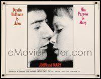6k211 JOHN & MARY 1/2sh '69 super close image of Dustin Hoffman about to kiss Mia Farrow!