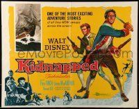 6k218 KIDNAPPED 1/2sh '60 Walt Disney, art of swashbucklers Peter Finch & James MacArthur!