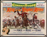 6k224 KING OF THE KHYBER RIFLES 1/2sh '54 artwork of British soldier Tyrone Power on horseback!