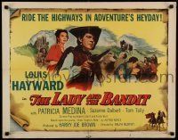 6k231 LADY & THE BANDIT 1/2sh '51 artwork of masked Louis Hayward & Patricia Medina!