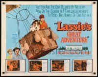 6k234 LASSIE'S GREAT ADVENTURE 1/2sh '63 most classic Collie dog & boy in hot air balloon!