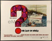 6k236 LAST OF SHEILA 1/2sh '73 artwork of dead body floating away from ship by Robert Tanenbaum!