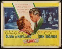 6k244 LIBEL style A 1/2sh '59 Olivia de Havilland & Dirk Bogarde in mistaken identity court trial!