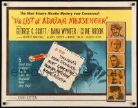 6k250 LIST OF ADRIAN MESSENGER 1/2sh '63 John Huston directs five heavily disguised great stars!
