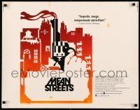 6k276 MEAN STREETS 1/2sh '73 Robert De Niro, Martin Scorsese, cool artwork of hand holding gun!