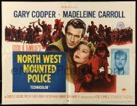 6k306 NORTH WEST MOUNTED POLICE 1/2sh R58 Cecil B. DeMille, Gary Cooper, Madeleine Carroll