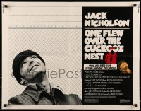6k315 ONE FLEW OVER THE CUCKOO'S NEST 1/2sh '75 c/u of Jack Nicholson, Milos Forman classic!