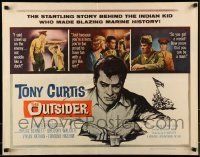 6k321 OUTSIDER 1/2sh '62 great close up art of Tony Curtis as Ira Hayes of Iwo Jima fame!