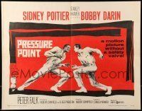 6k341 PRESSURE POINT 1/2sh '62 Sidney Poitier squares off against Bobby Darin, cool art!