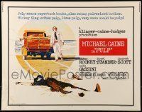 6k351 PULP 1/2sh '72 Michael Caine, wild murder artwork of girl run over by truck!